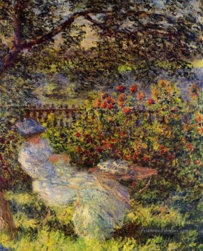 Alice Hoschede dans le jardin Claude Monet Peinture à l'huile